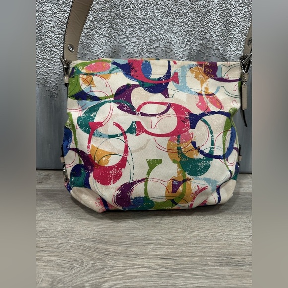 Coach Poppy Signature Stamped C MultiColored Crossbody - Picture 2 of 7